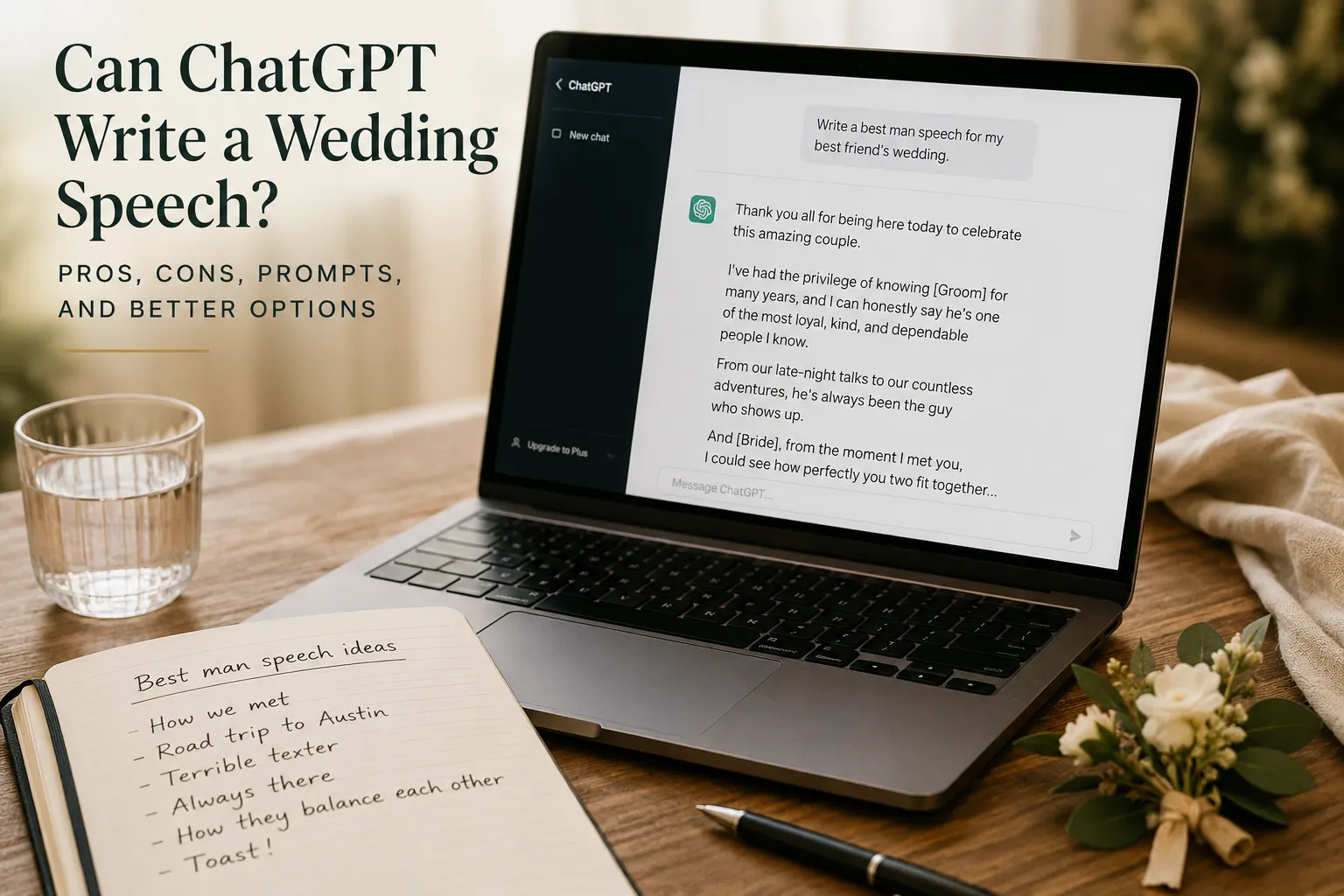 Can ChatGPT Write a Wedding Speech? Pros, Cons, Prompts, and Better Options