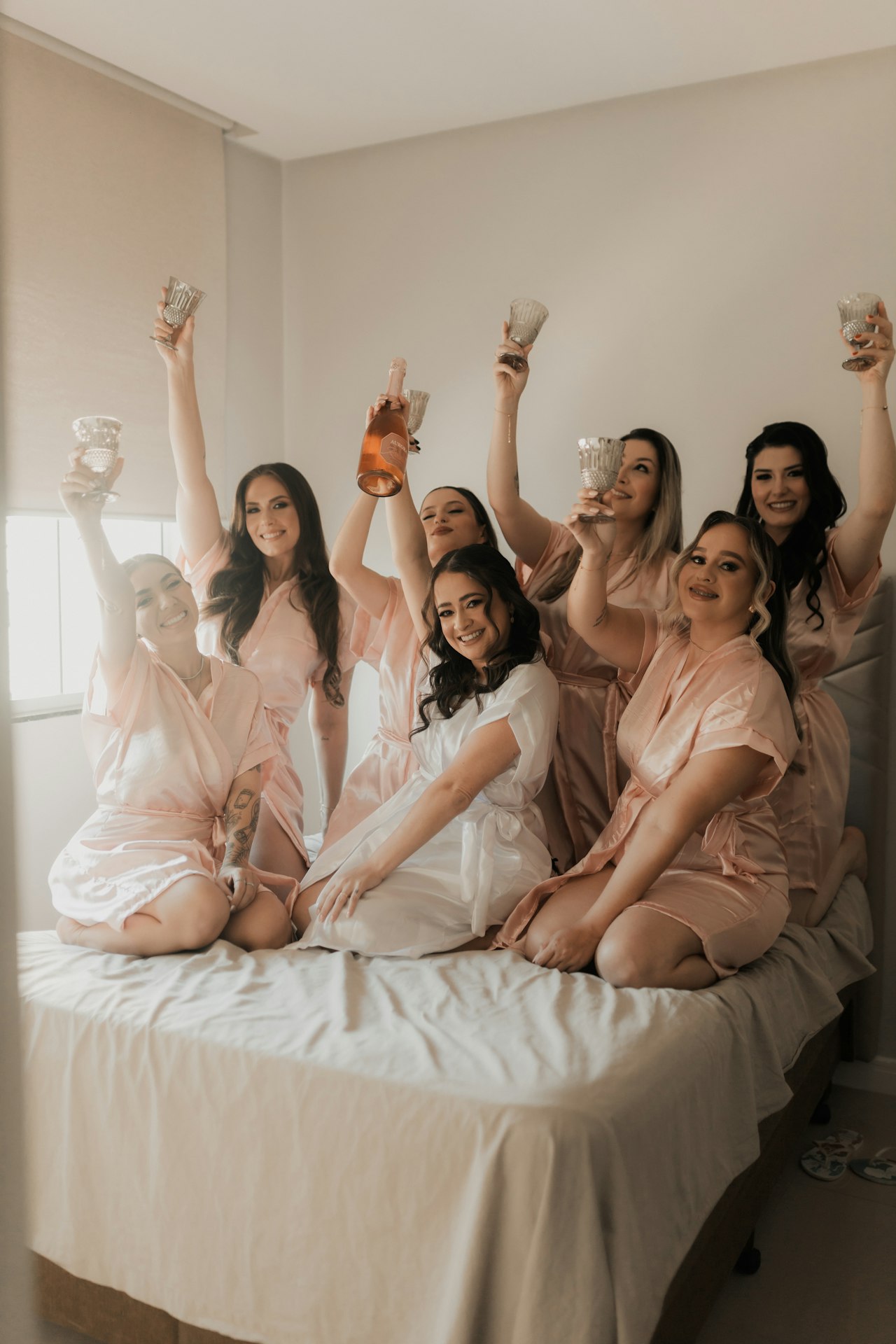 Bridesmaids listening to maid of honor speech