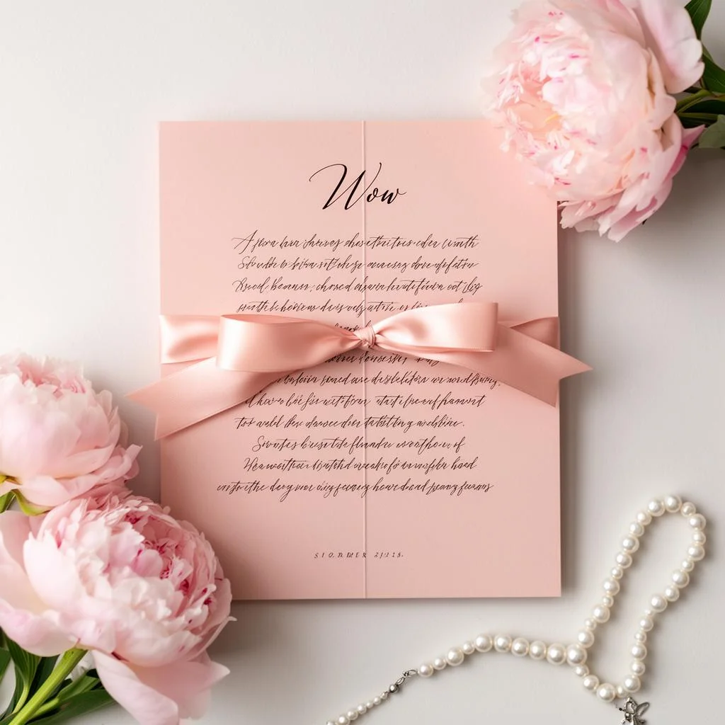 Handwritten wedding vows for her on beautiful cards