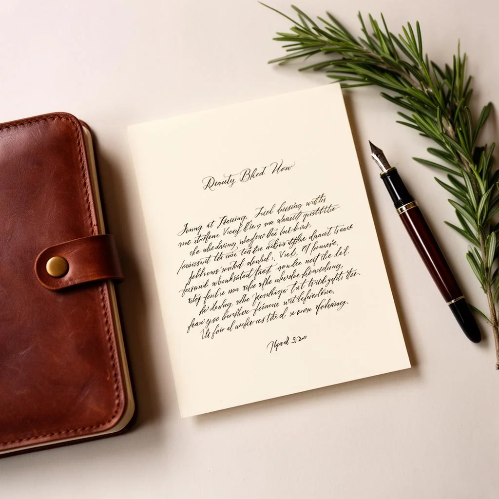 Handwritten wedding vows for him on elegant cards